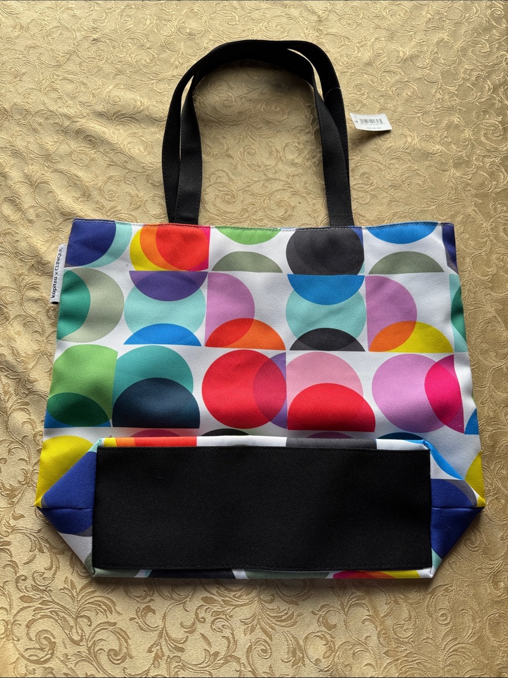 NWT Clinique x Kapitza Multicolored Canvas Beach Tote Bag 16" x 13" x 4."